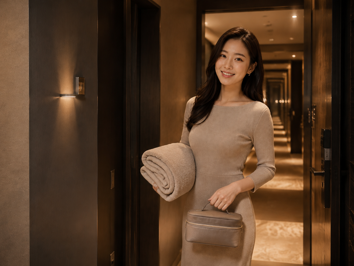 성남 정자 방문 홈케어 일정을 준비하는 젊은 성인 한국 여성 관리사